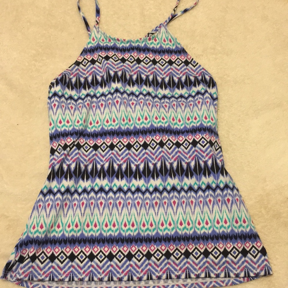 Open back w straps, high neck